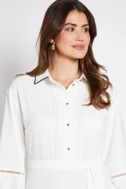 Wallis Robe Chemise Avec Finitions En Dentelle Contrastée<Femme Robes Mi-Longues|Satin Et Dentelle