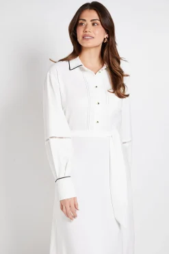 Wallis Robe Chemise Avec Finitions En Dentelle Contrastée<Femme Robes Mi-Longues|Satin Et Dentelle