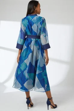 Wallis Robe Chemise e Ceinturée à Détails Contrastés Sans Col<Femme Robes Mi-Longues|Robes