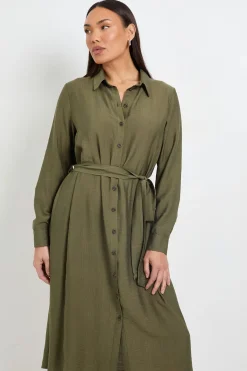 Wallis Robe Chemise Boutonnée Avec Col<Femme Robes Mi-Longues|Robes À Manches Longues