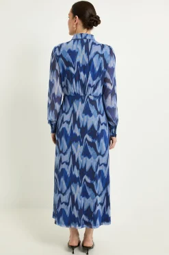 Robe Chemise À Boutons En Maille Motif Abstrait