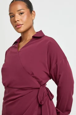 Robe Chemise Cache-cœur Grande Taille Avec Fronces Latérales