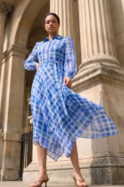 Wallis Robe Chemise À Carreaux Avec Ceinture<Femme Robes Chemise|Toutes Les Robes
