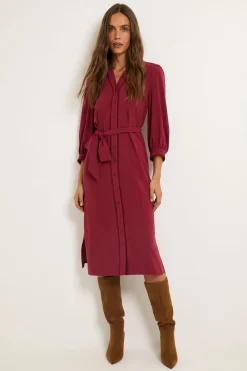 Wallis Robe Chemise Ceinturée Boutonnée Sur Le Devant<Femme Robes Mi-Longues|Robes