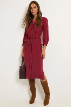 Wallis Robe Chemise Ceinturée Boutonnée Sur Le Devant<Femme Robes Mi-Longues|Robes