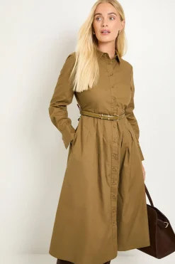 Robe Chemise Ceinturée En Coton Petite