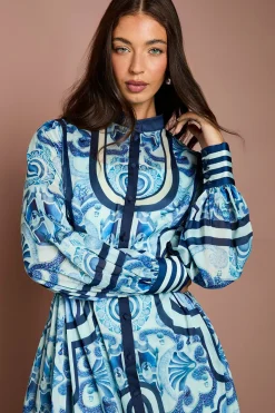 Robe Chemise Ceinturée En Organza Lisa Tan