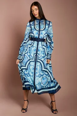 Robe Chemise Ceinturée En Organza Lisa Tan
