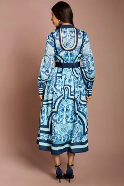 Robe Chemise Ceinturée En Organza Lisa Tan