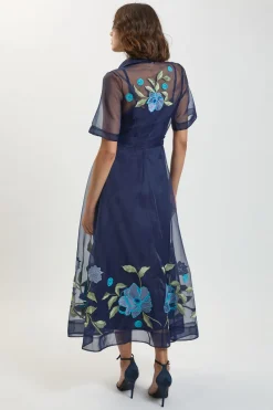 KarenMillen Robe Chemise Ceinturée En Organdi Avec Broderie Détaillée<Femme Robes Chemise|Toutes Les Robes