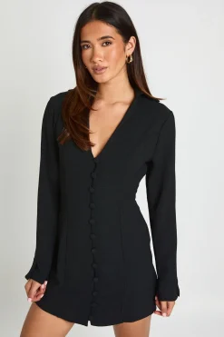 Robe Chemise Cintrée À Boutonnage Martelé Sur Le Devant
