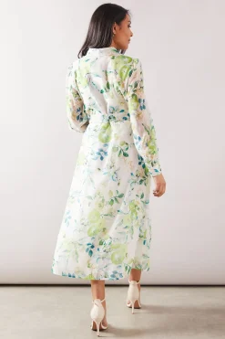 Robe Chemise Cintrée En Organza À Imprimé Fruits Petite Taille