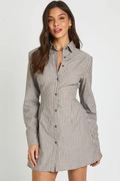 Robe Chemise Cintrée À Taille Froncée