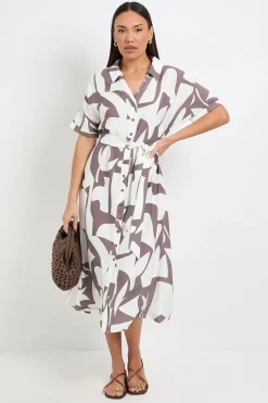 Wallis Robe Chemise À Col Imprimé Abstrait D'été<Femme Robes Chemise|Toutes Les Robes