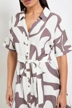 Wallis Robe Chemise À Col Imprimé Abstrait D'été<Femme Robes Chemise|Toutes Les Robes