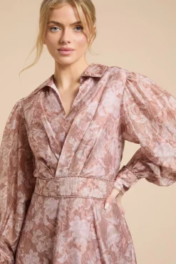 Oasis Robe Chemise Courte Plissée À Détail Cache-cœur<Femme Robes Chemise|Toutes Les Robes