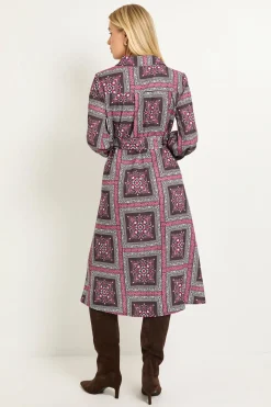 Robe Chemise Décontractée À Imprimé Foulard Petite