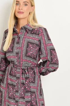 Robe Chemise Décontractée À Imprimé Foulard Petite