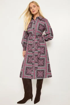 Robe Chemise Décontractée À Imprimé Foulard Petite