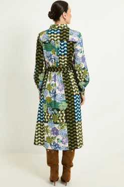 Robe Chemise Décontractée À Motif Floral Mixte