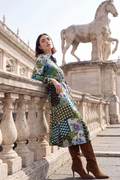 Robe Chemise Décontractée À Motif Floral Mixte