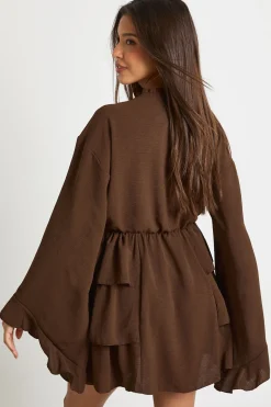 Robe chemise à détails de poches martelées