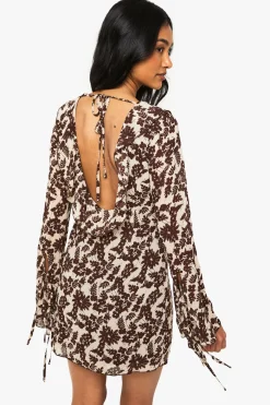Robe chemise en chiffon à volants floraux