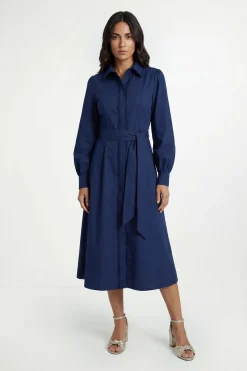 Robe Chemise En Coton Avec Détails En Dentelle