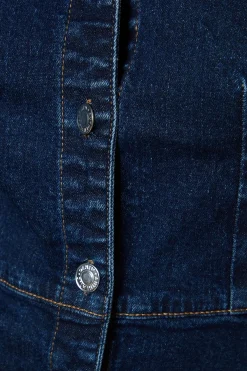 Dorothy Perkins Robe Chemise en Denim à Demi-Patte de Boutonnage<Femme Denim|Robes Mi-Longues