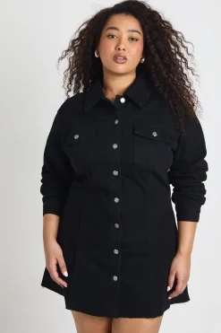boohoo Robe Chemise en Denim Grande Taille<Femme Denim|Denim