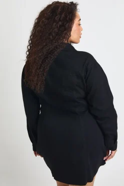 boohoo Robe Chemise en Denim Grande Taille<Femme Denim|Denim