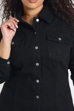 boohoo Robe Chemise en Denim Grande Taille<Femme Denim|Denim
