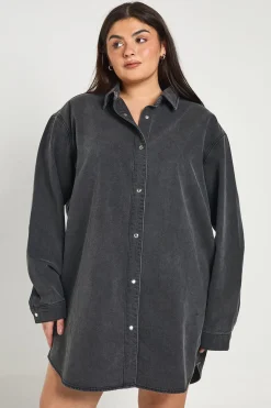 Robe Chemise En Denim Oversize Grande Taille