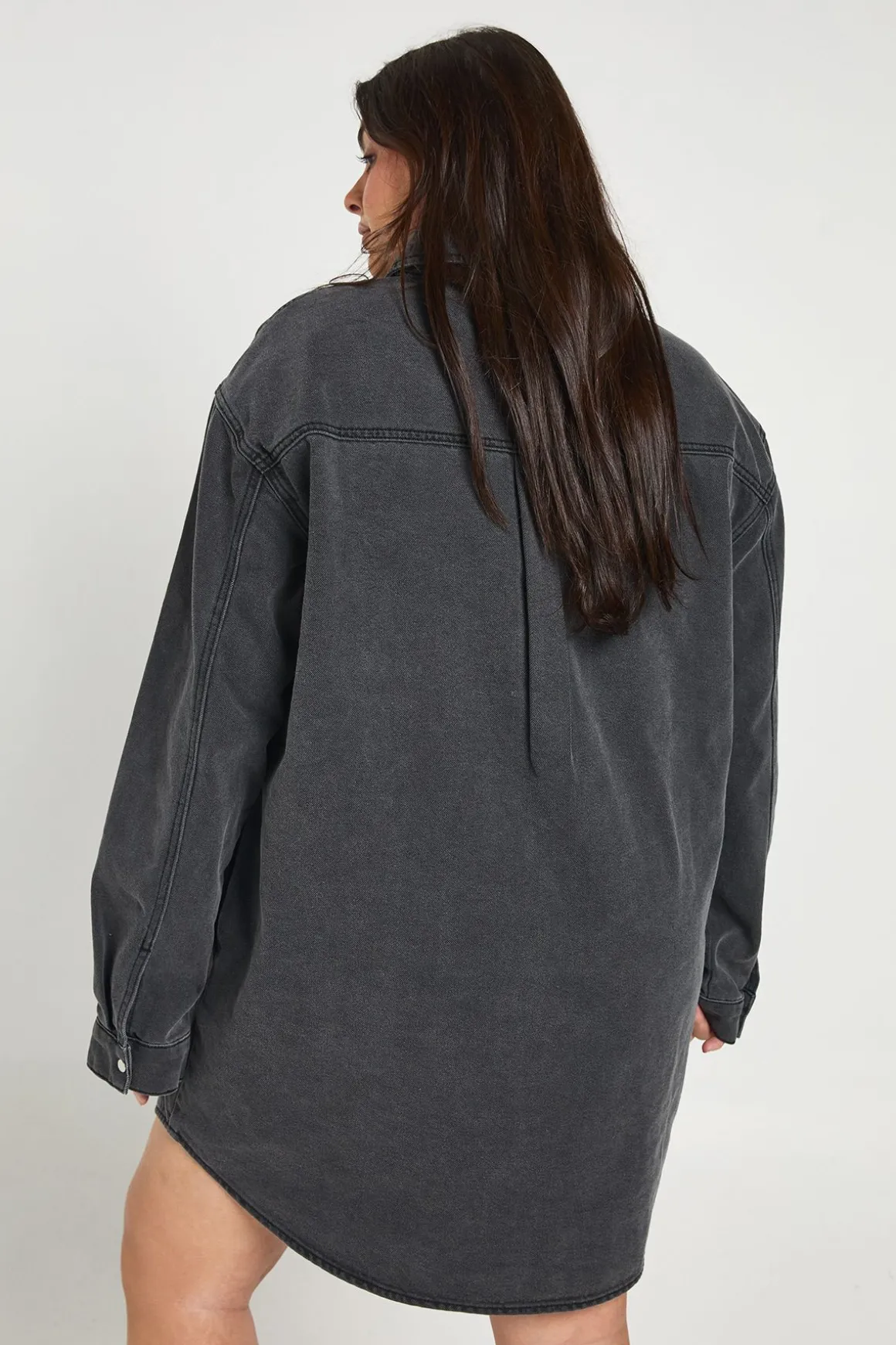 Robe Chemise En Denim Oversize Grande Taille