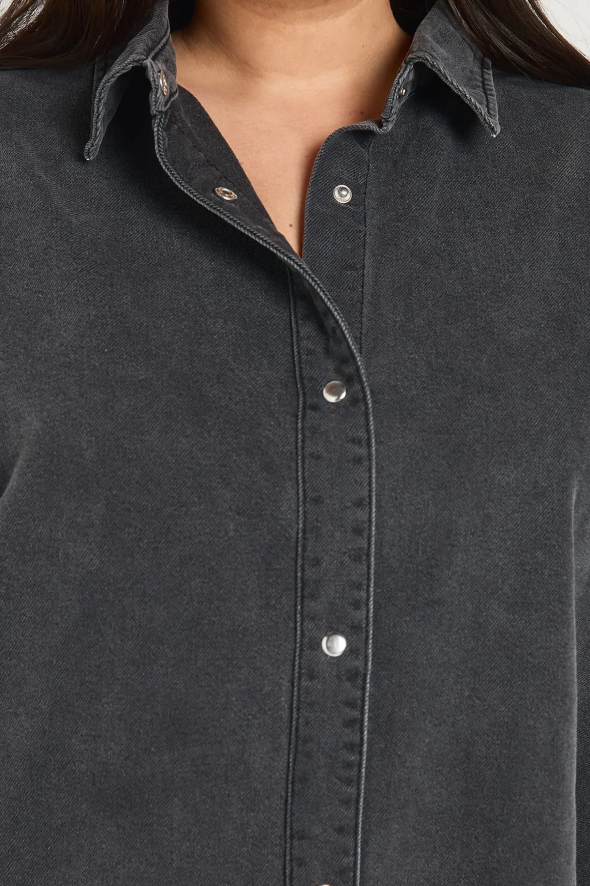 Robe Chemise En Denim Oversize Grande Taille