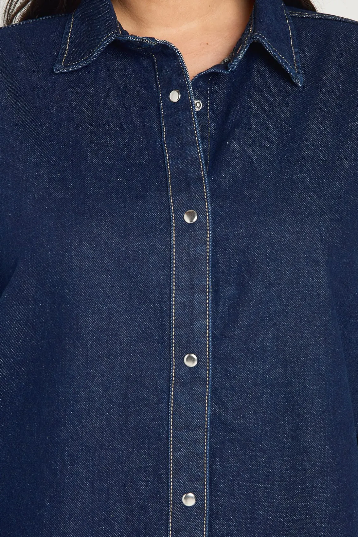 Robe Chemise En Denim Oversize Grande Taille