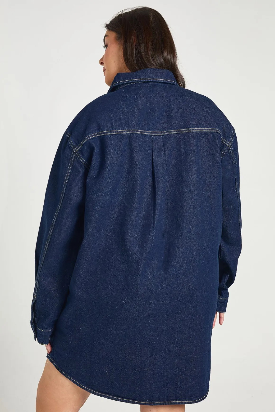 Robe Chemise En Denim Oversize Grande Taille