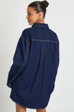 Robe Chemise En Denim Oversize