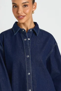Robe Chemise En Denim Oversize