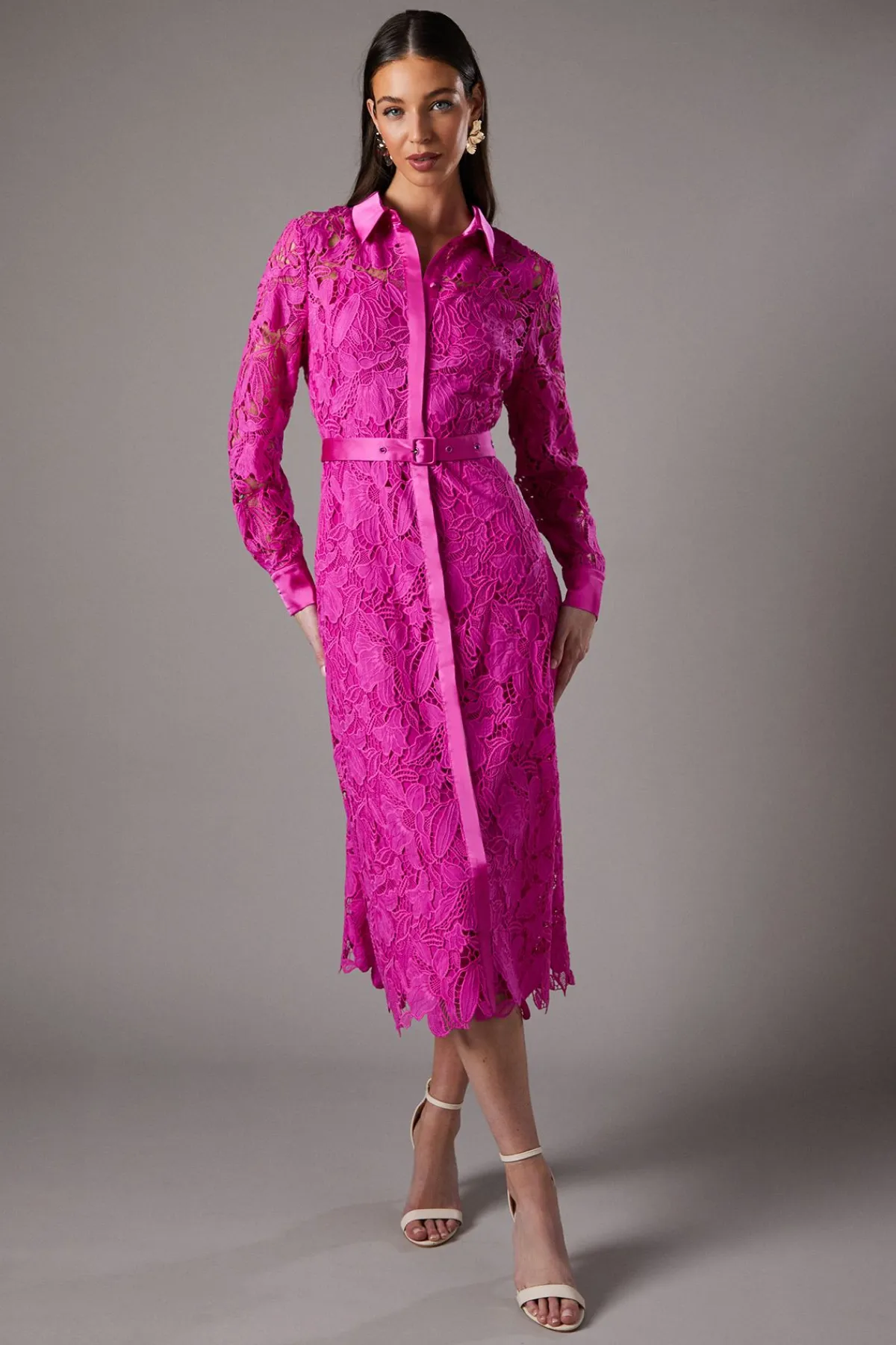 Coast Robe Chemise en Dentelle<Femme Robes Mi-Longues|Satin Et Dentelle