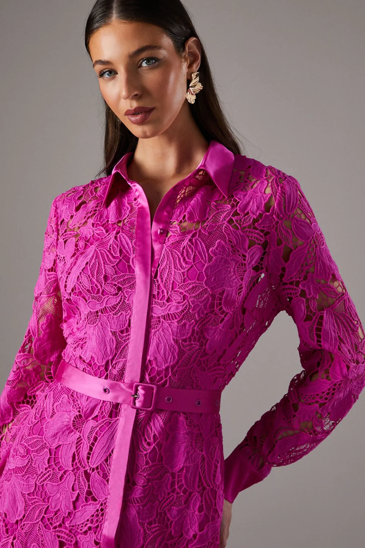 Coast Robe Chemise en Dentelle<Femme Robes Mi-Longues|Satin Et Dentelle