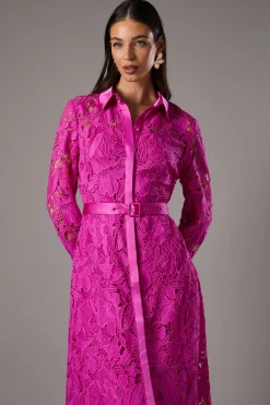 Coast Robe Chemise en Dentelle<Femme Robes Mi-Longues|Satin Et Dentelle