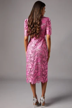 Coast Robe Chemise en Dentelle Petite avec Col Contrastant<Femme Robes Mi-Longues|Satin Et Dentelle