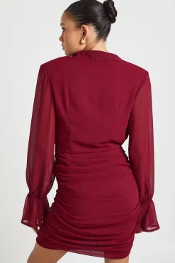 Robe Chemise en Mousseline à Col Bénitier