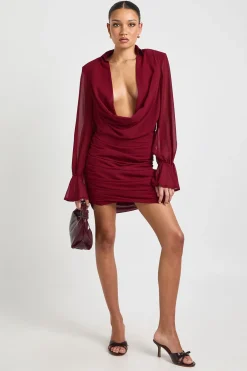 Robe Chemise en Mousseline à Col Bénitier