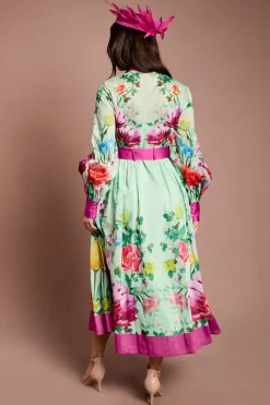 Robe Chemise En Organza Imprimé Lisa Tan