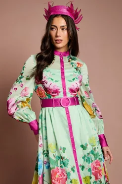 Robe Chemise En Organza Imprimé Lisa Tan