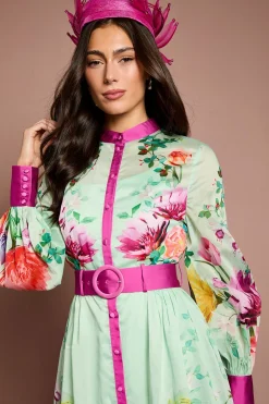 Robe Chemise En Organza Imprimé Lisa Tan