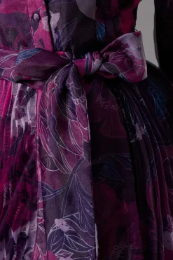 Robe Chemise en Organza Imprimé
