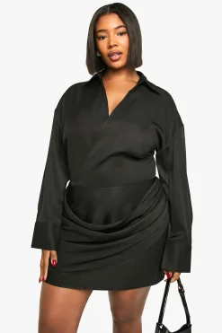 Robe chemise enveloppante Plus
